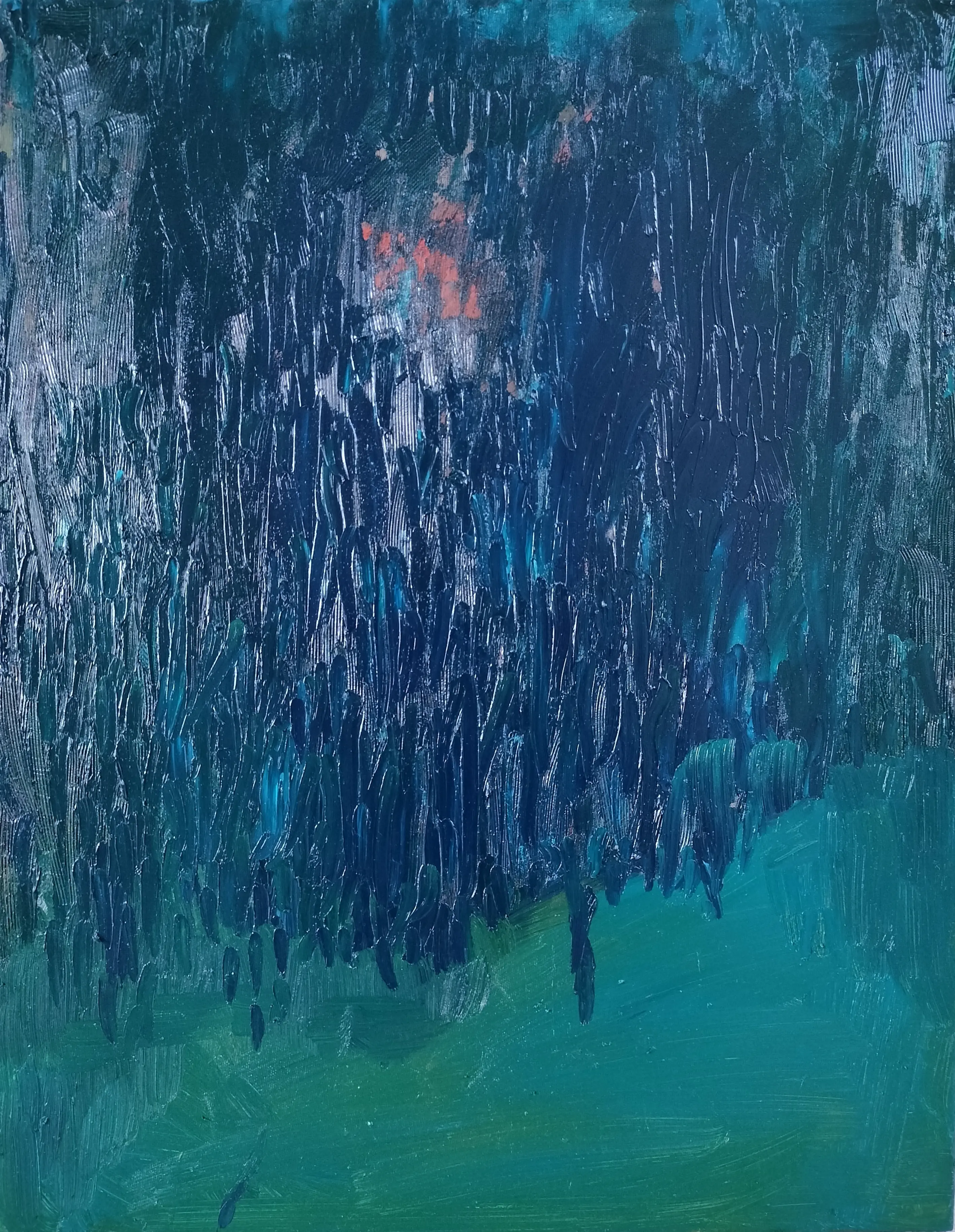 Svetlo za | Olej na plátne | 70x50cm | 2024 | Séria: Senzorická deprivácia