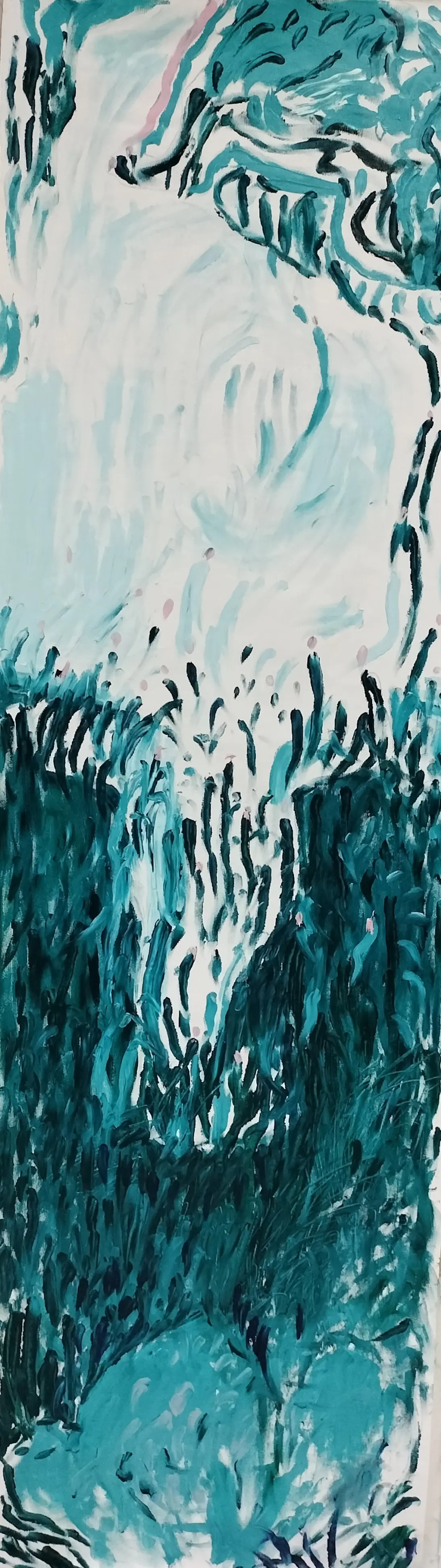 TRPNZJ | Akryl na plátne | 170x50cm | 2024 | Séria: Senzorická deprivácia